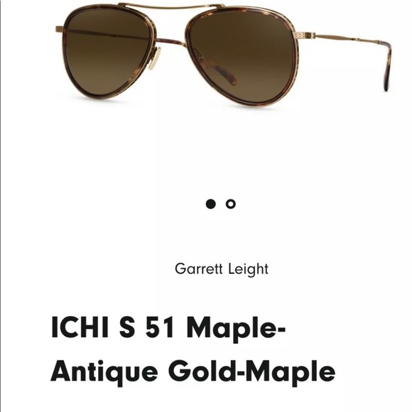 New Garrett Leight Aviator ICHI S Maple Antique Gold Brown Polarized Sunglasses - Picture 2 of 6